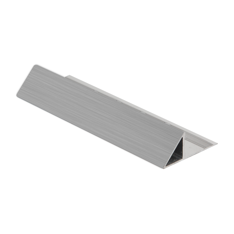 Brushed Chrome Triangular Tile Trim 2.7m EAT by Genesis Premium Tile Trim